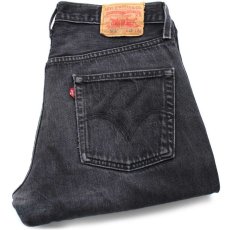 画像1: 00s メキシコ製 Levi'sリーバイス 501 ダメージ&リペア ブラック デニムパンツ ヒゲ w32★SDP2554 (1)