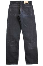 画像3: 90s ポーランド製 Levi'sリーバイス 521 ダメージ ブラック デニムパンツ w33 L32★SDP2583 ユーロ (3)