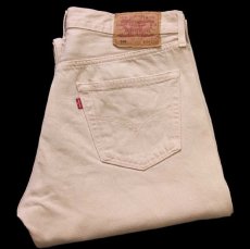 画像1: 90s 英国製 Levi'sリーバイス 501 カラーデニムパンツ 後染め ライトカーキ w34★ユーロ (1)