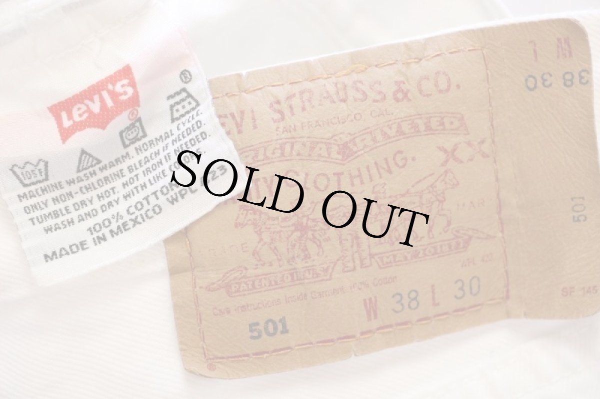 画像6: 00s メキシコ製 Levi'sリーバイス 501 ホワイト デニムパンツ w38 L30 (6)