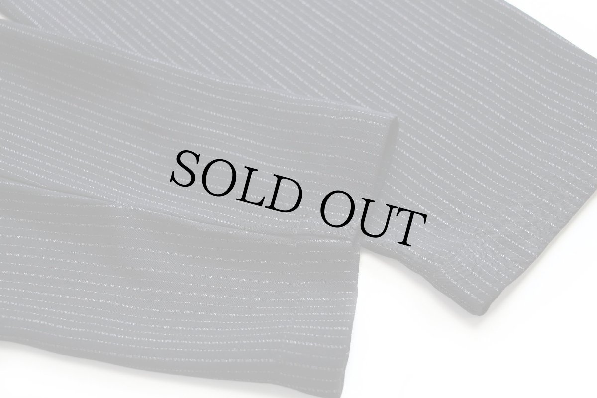 画像6: 90s CHICO'S DESIGN ランダムストライプ スタンドカラー レーヨン混 チャイナシャツ 黒 3 (6)