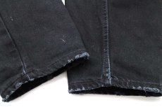 画像9: 90s ポーランド製 Levi'sリーバイス 521 ダメージ ブラック デニムパンツ w33 L32★SDP2583 ユーロ (9)