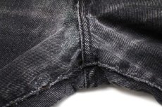 画像9: 00s メキシコ製 Levi'sリーバイス 501 ダメージ&リペア ブラック デニムパンツ ヒゲ w32★SDP2554 (9)