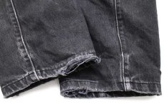 画像10: 00s メキシコ製 Levi'sリーバイス 501 ダメージ&リペア ブラック デニムパンツ ヒゲ w32★SDP2554 (10)