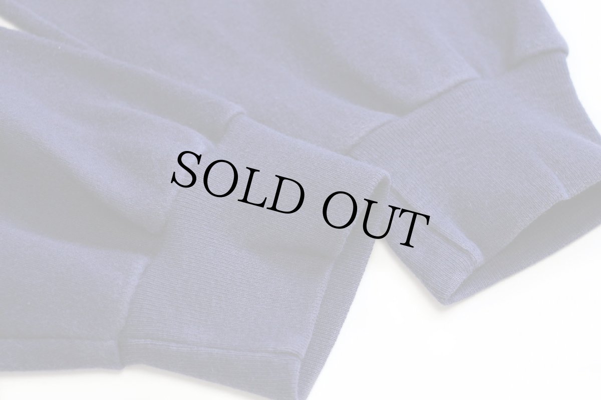 画像6: 90s USA製 Cross Creek モックネック コットン 長袖Tシャツ ナス紺 XL (6)