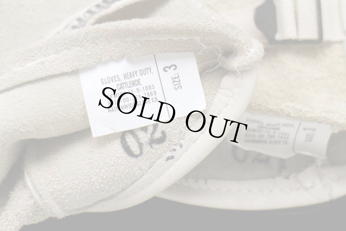 画像4: 10 米軍 スエード×レザーグローブ アイボリー 3★手袋 (4)