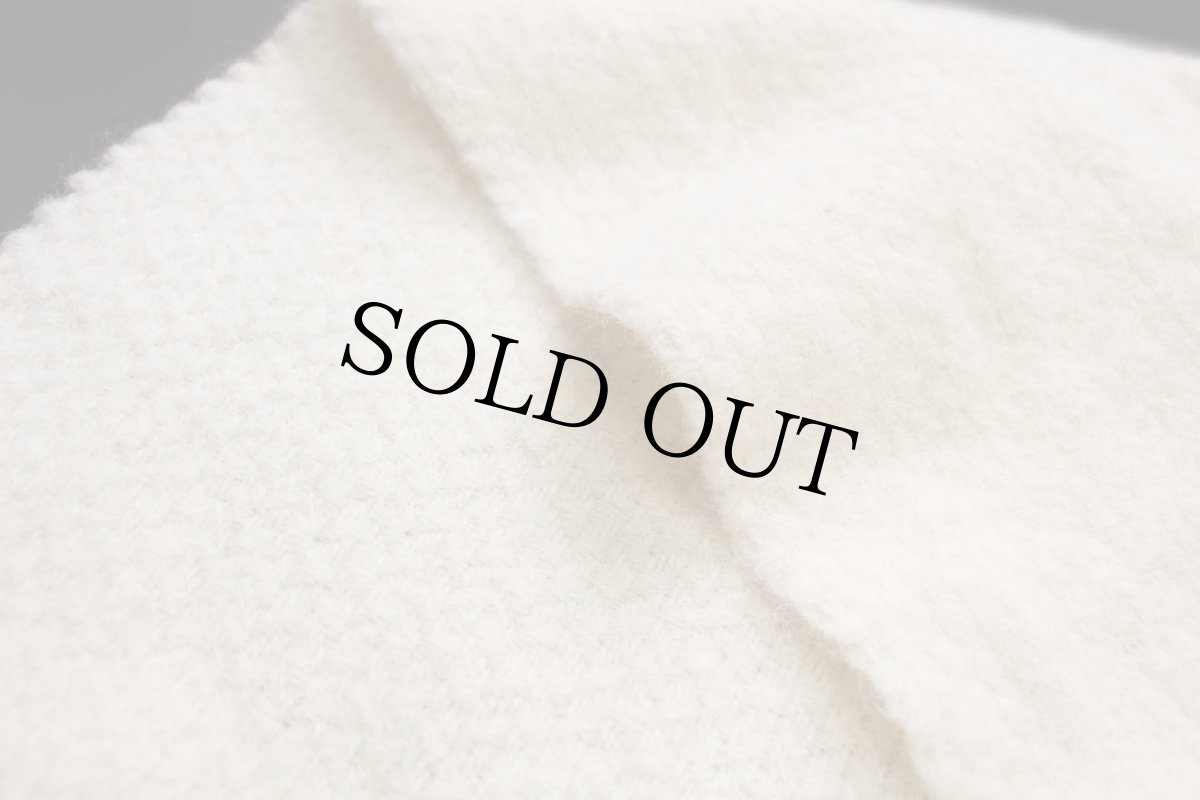 画像4: 英国製 TWEEDMILL 無地 ウールニット ストール ナチュラル (4)