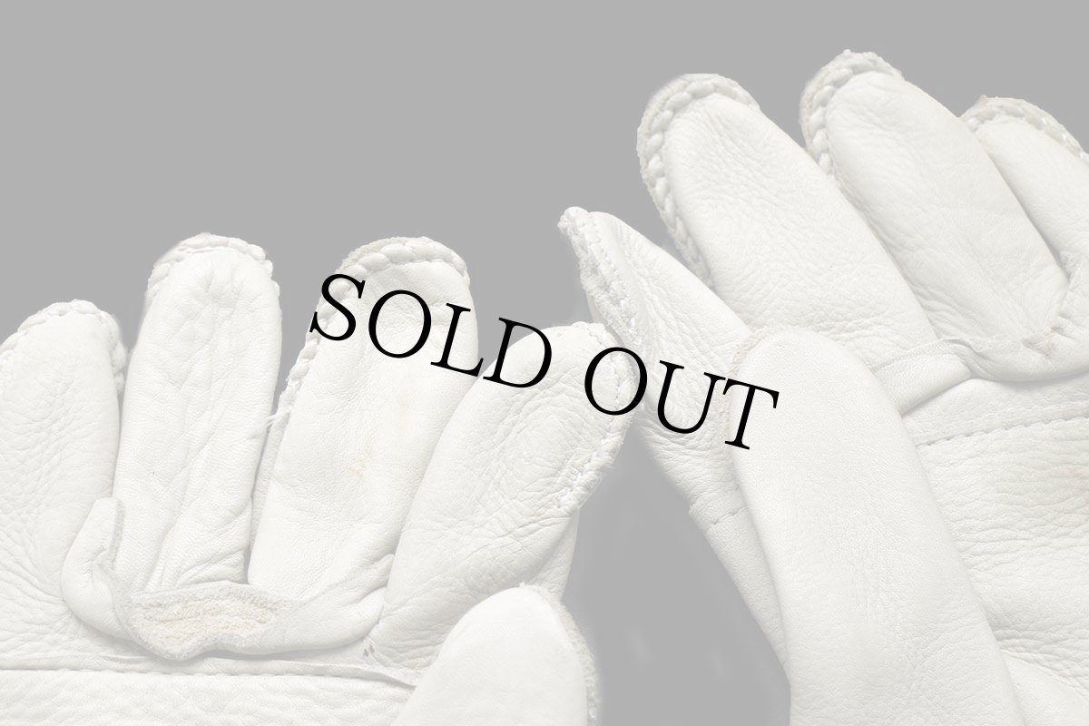 画像6: 10 米軍 スエード×レザーグローブ アイボリー 3★手袋 (6)