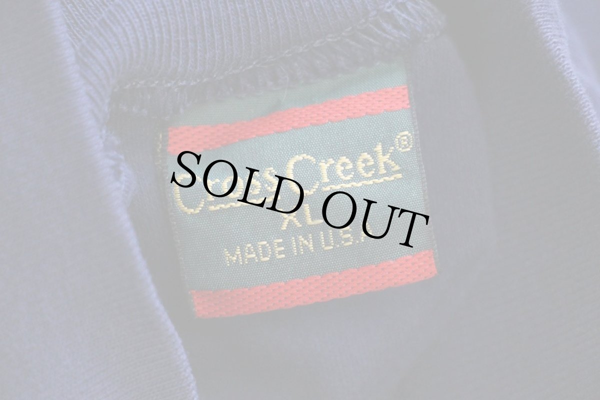 画像5: 90s USA製 Cross Creek モックネック コットン 長袖Tシャツ ナス紺 XL (5)