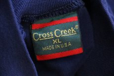 画像5: 90s USA製 Cross Creek モックネック コットン 長袖Tシャツ ナス紺 XL (5)