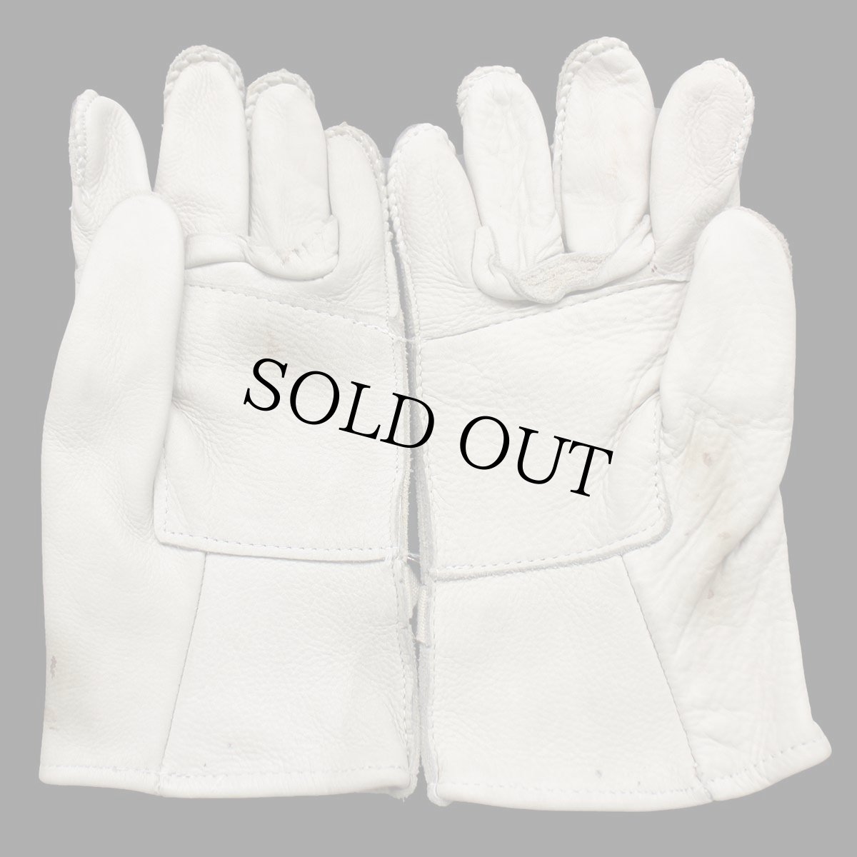 画像2: 10 米軍 スエード×レザーグローブ アイボリー 3★手袋 (2)