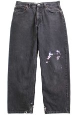 画像2: 00s Levi'sリーバイス 550 ペンキ飛び ブラック デニムパンツ w34 L29★SDP2589 (2)