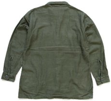 画像2: 70s 米軍 U.S.ARMY コットンサテン ユーティリティシャツ オリーブグリーン 15.5 (2)