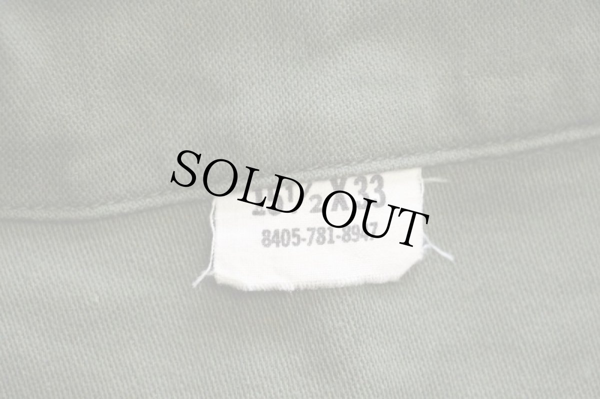 画像4: 70s 米軍 U.S.ARMY コットンサテン ユーティリティシャツ オリーブグリーン 15.5 (4)