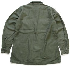 画像2: 60s 米軍 U.S.ARMY コットンサテン ユーティリティシャツ オリーブグリーン 15.5 (2)