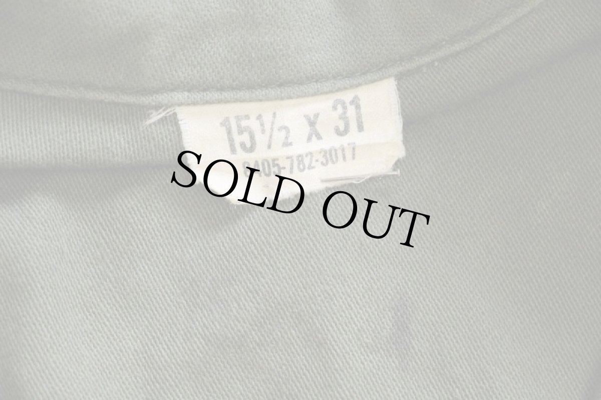 画像4: 60s 米軍 U.S.ARMY コットンサテン ユーティリティシャツ オリーブグリーン 15.5 (4)