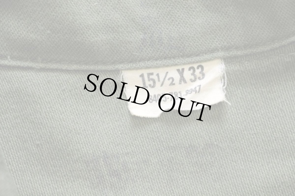 画像4: 60s 米軍 U.S.ARMY コットンサテン ユーティリティシャツ オリーブグリーン 15.5 (4)