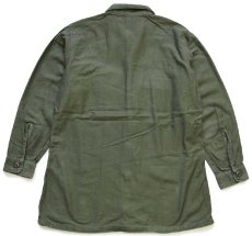 画像2: 60s 米軍 U.S.ARMY コットンサテン ユーティリティシャツ オリーブグリーン 15.5 (2)