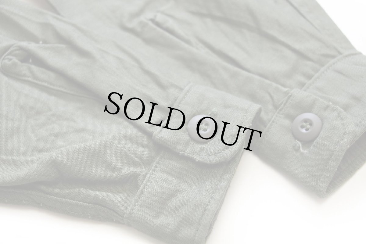 画像6: 60s 米軍 U.S.ARMY コットンサテン ユーティリティシャツ オリーブグリーン 15.5 (6)