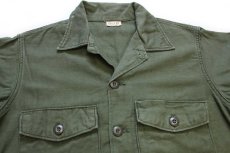 画像3: 60s 米軍 U.S.ARMY コットンサテン ユーティリティシャツ オリーブグリーン 15.5 (3)