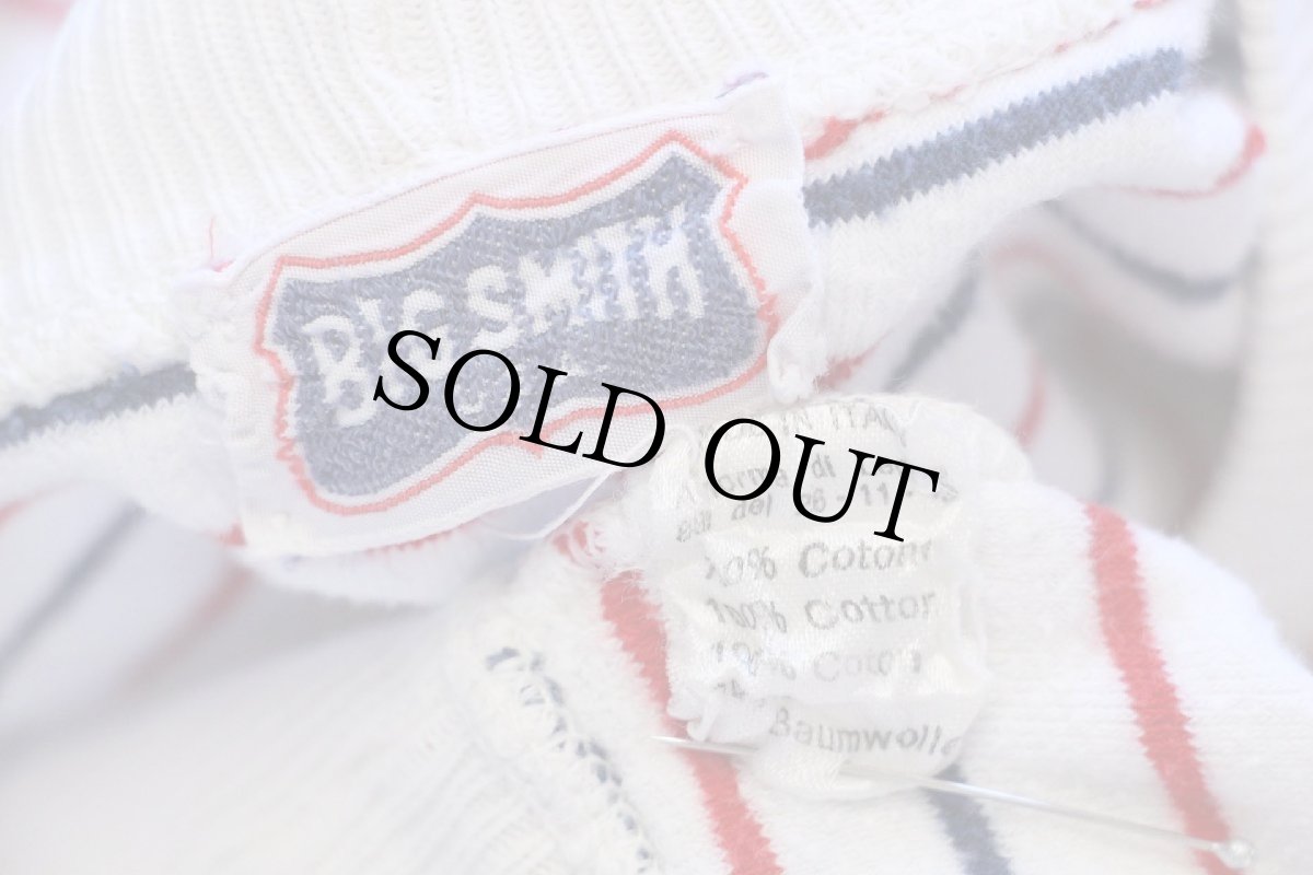 画像4: 70s イタリア製 BIG SMITHビッグスミス マルチボーダー コットン パイル スウェット (4)