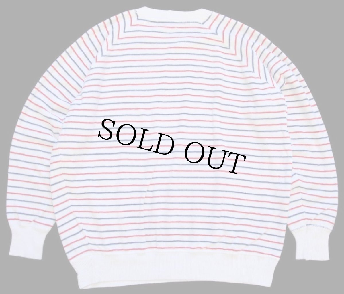 画像2: 70s イタリア製 BIG SMITHビッグスミス マルチボーダー コットン パイル スウェット (2)