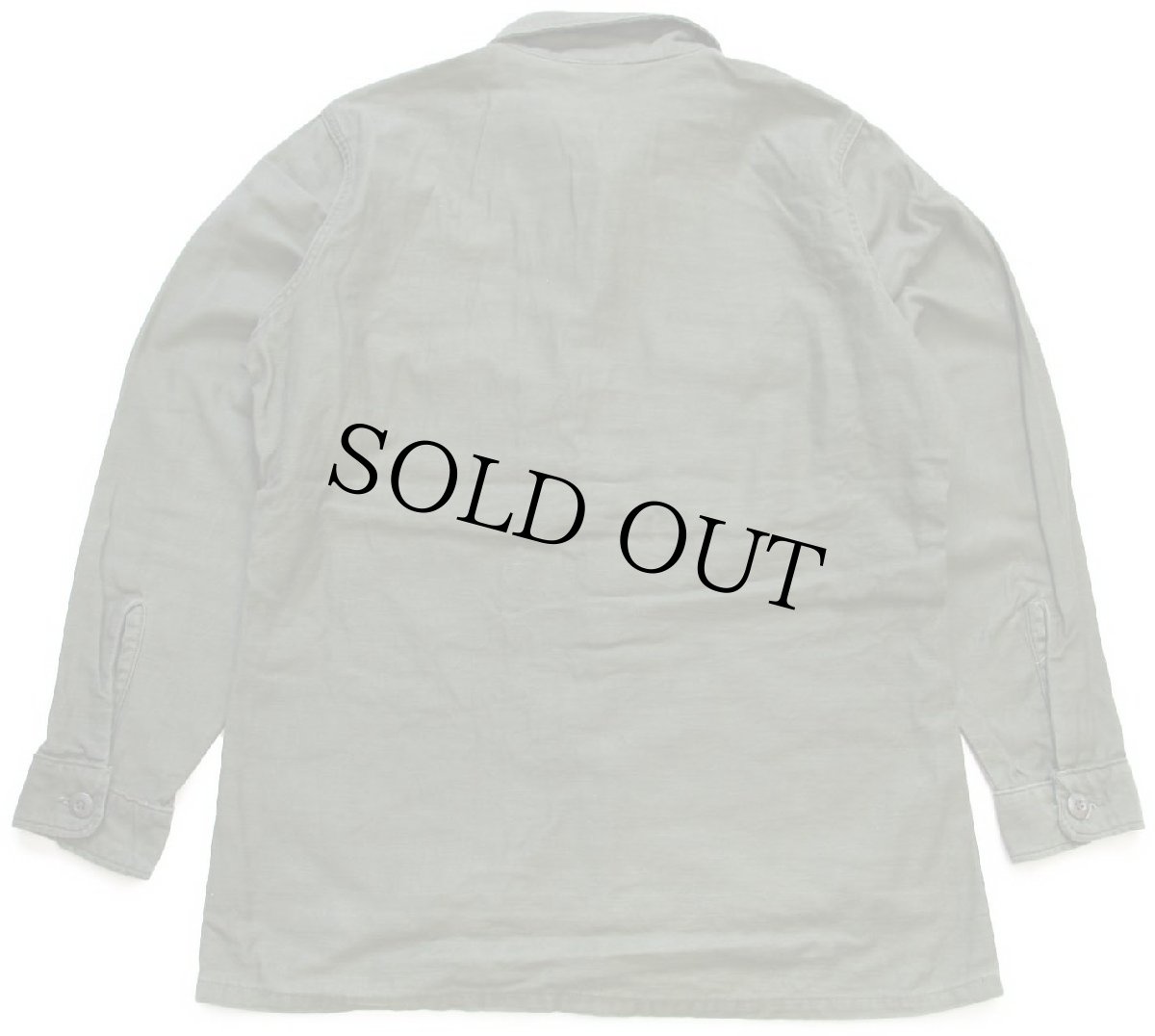 画像2: 70s 米軍 U.S.ARMY コットンサテン ユーティリティシャツ オリーブグリーン 15.5 (2)