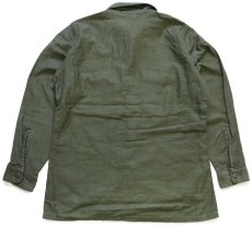 画像2: 70s 米軍 U.S.ARMY コットンサテン ユーティリティシャツ オリーブグリーン 15.5 (2)