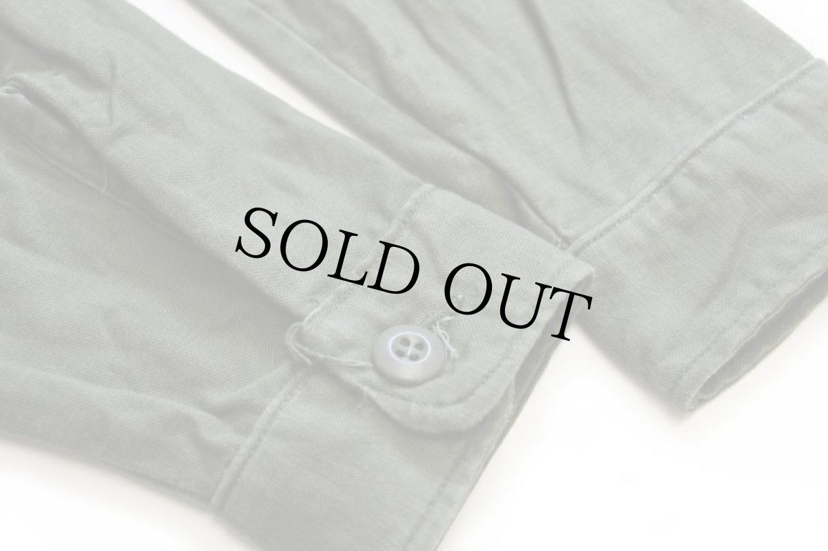 画像6: 70s 米軍 U.S.ARMY コットンサテン ユーティリティシャツ オリーブグリーン 15.5 (6)