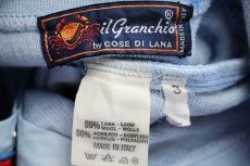 画像4: リサイズ★80s イタリア製 il granchio ワンポイント ポケット付き 針抜き ウール×アクリルニット ポロシャツ 水色 (4)