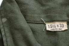 画像4: 60s 米軍 U.S.ARMY コットンサテン ユーティリティシャツ オリーブグリーン 15.5 (4)