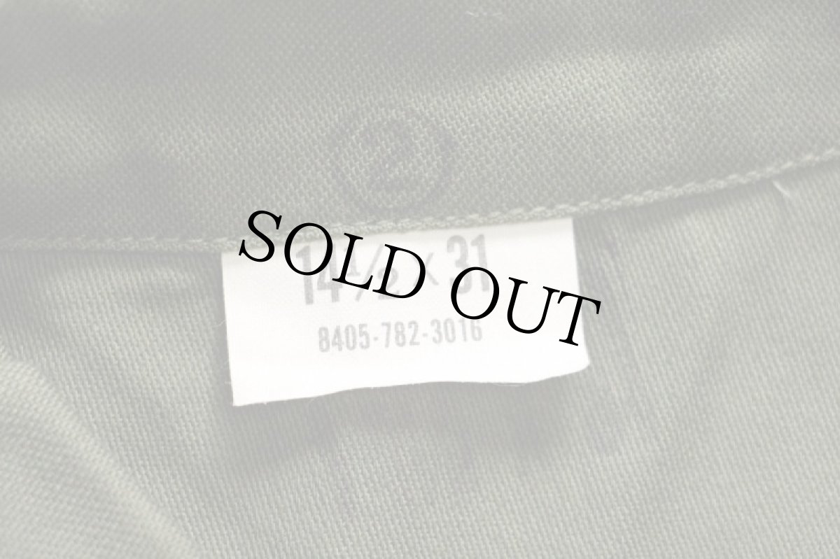 画像5: デッドストック★60s 米軍 U.S.ARMY コットンサテン ユーティリティシャツ オリーブグリーン 14.5 (5)