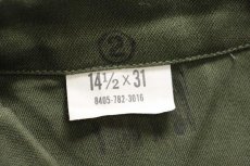 画像5: デッドストック★60s 米軍 U.S.ARMY コットンサテン ユーティリティシャツ オリーブグリーン 14.5★Z (5)