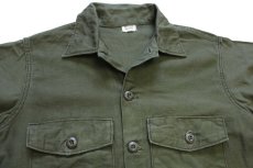 画像3: 70s 米軍 U.S.ARMY コットンサテン ユーティリティシャツ オリーブグリーン 15.5 (3)