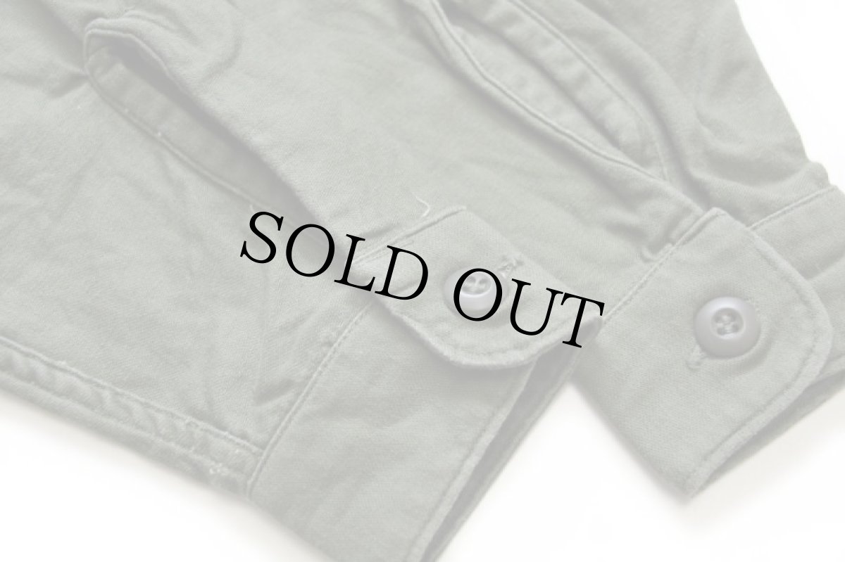 画像6: 60s 米軍 U.S.ARMY コットンサテン ユーティリティシャツ オリーブグリーン 15.5 (6)