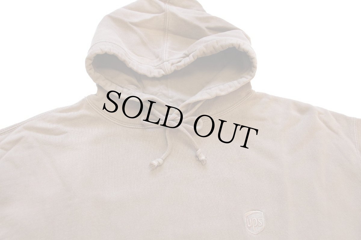 画像3: UPS ワンポイント ロゴ刺繍 コットン スウェットパーカー ブラウン フェード XL (3)