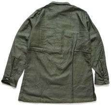 画像2: デッドストック★60s 米軍 U.S.ARMY コットンサテン ユーティリティシャツ オリーブグリーン 14.5 (2)