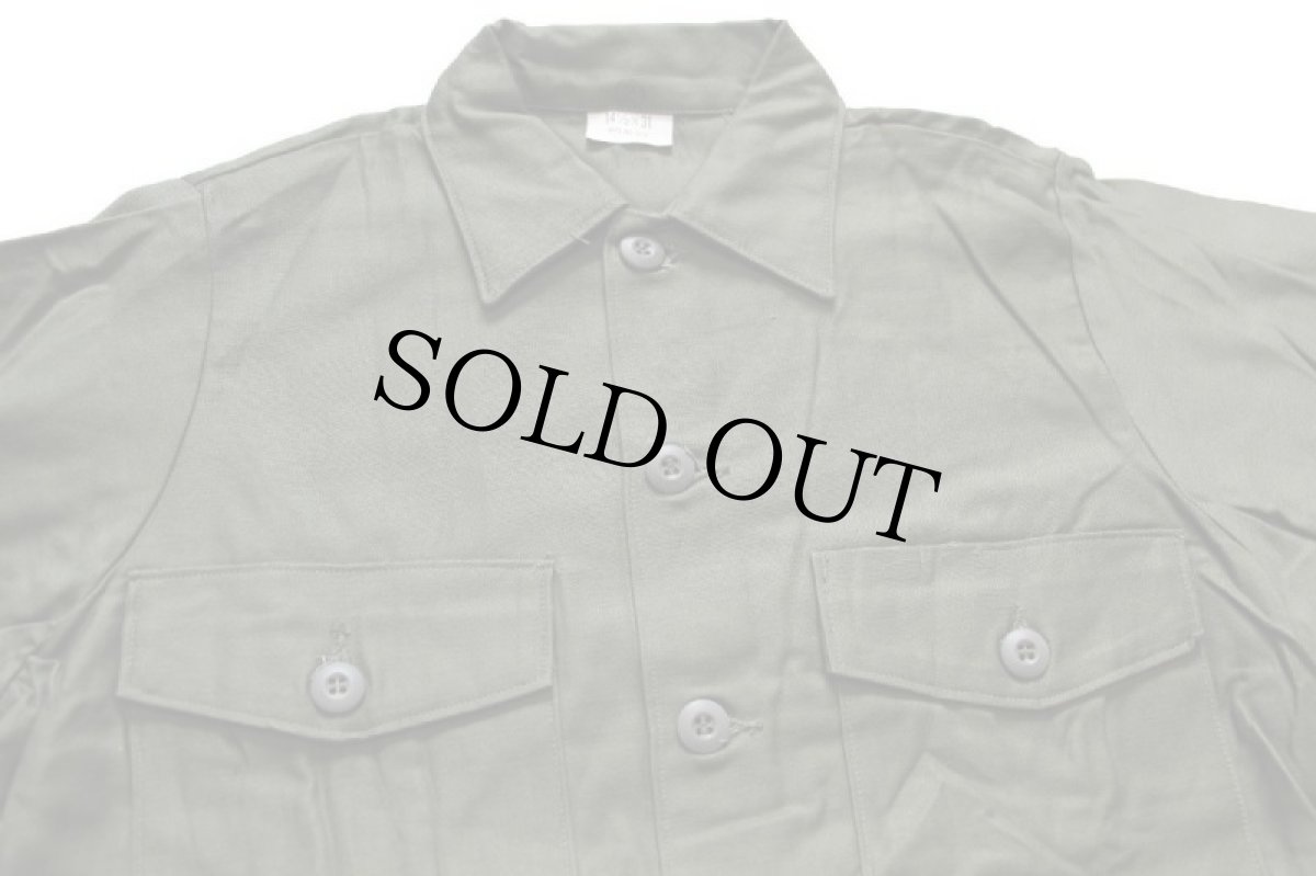 画像3: デッドストック★60s 米軍 U.S.ARMY コットンサテン ユーティリティシャツ オリーブグリーン 14.5 (3)