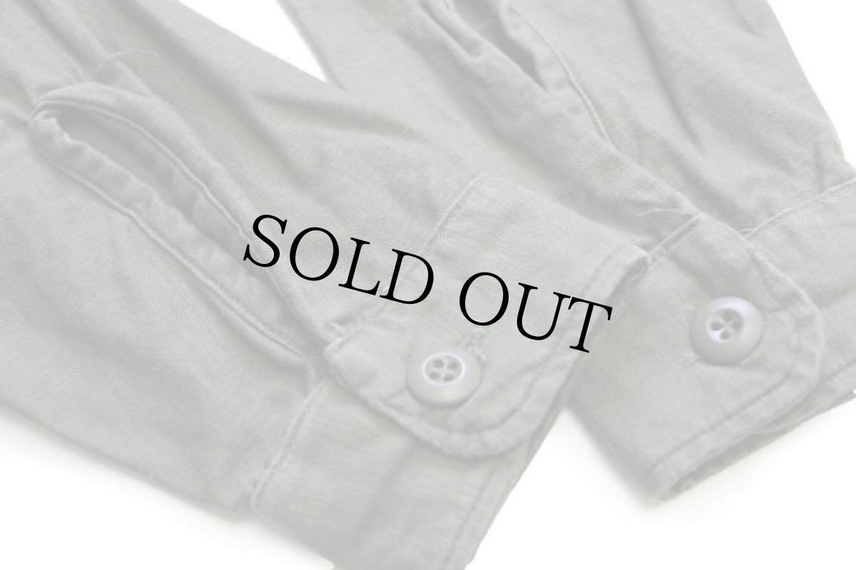 画像6: 70s 米軍 U.S.ARMY コットンサテン ユーティリティシャツ オリーブグリーン 15.5 (6)