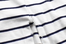 画像9: ポロ ラルフローレン ボーダー コットン 長袖ポロシャツ 白×紺 L (9)
