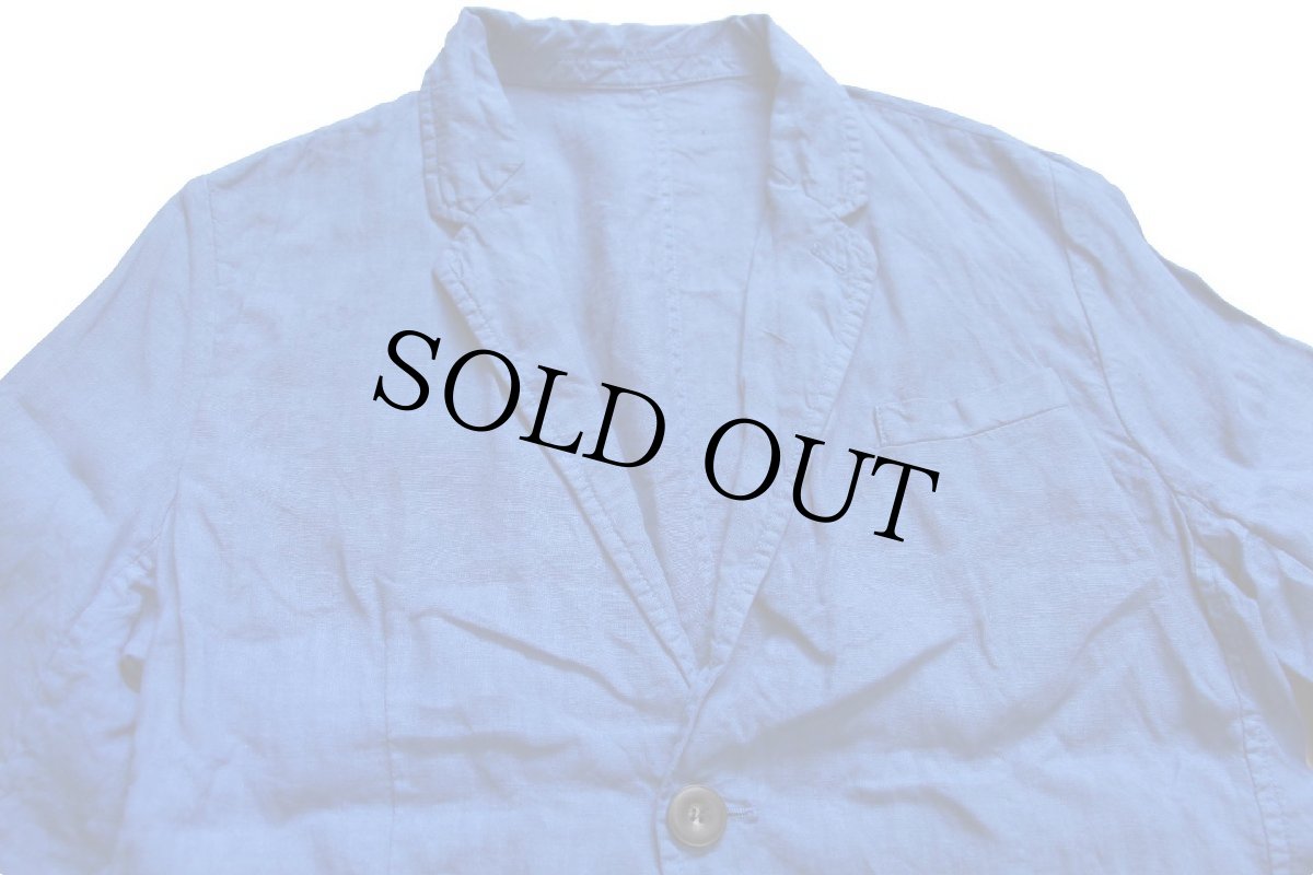 画像3: イタリア製 Le Sirenuse 無地 2つボタン リネン テーラードジャケット 青 M★ブレザー (3)