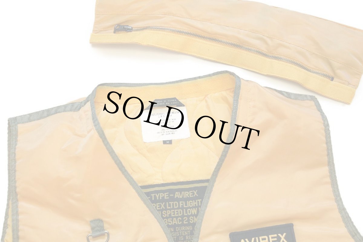 画像7: 90s AVIREXアヴィレックス NAVY VA-35 SARATOGA CVA-60 パッチ&フード付き ナイロン フライト デッキクルーベスト 黄 M (7)