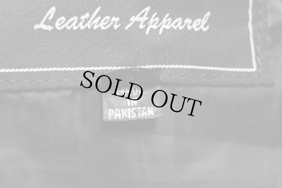 画像6: 90s UNIK スカル刺繍 レザーベスト 黒 M (6)