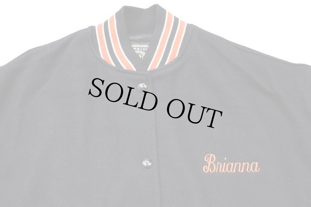 画像3: 90s USA製 HOLLOWAY Cheerleader パッチ付き メルトン ウール スタジャン ブラック M (3)