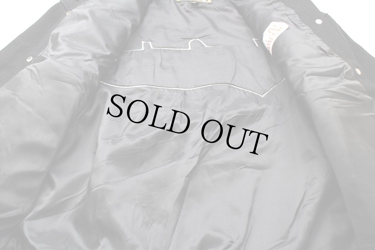 画像7: 90s USA製 HOLLOWAY Cheerleader パッチ付き メルトン ウール スタジャン ブラック M (7)