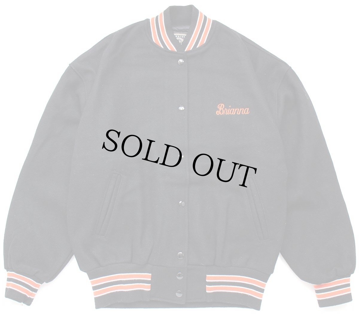 画像2: 90s USA製 HOLLOWAY Cheerleader パッチ付き メルトン ウール スタジャン ブラック M (2)