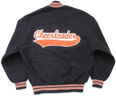 画像1: 90s USA製 HOLLOWAY Cheerleader パッチ付き メルトン ウール スタジャン ブラック M (1)