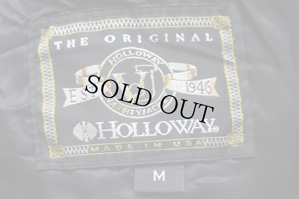 画像5: 90s USA製 HOLLOWAY Cheerleader パッチ付き メルトン ウール スタジャン ブラック M (5)