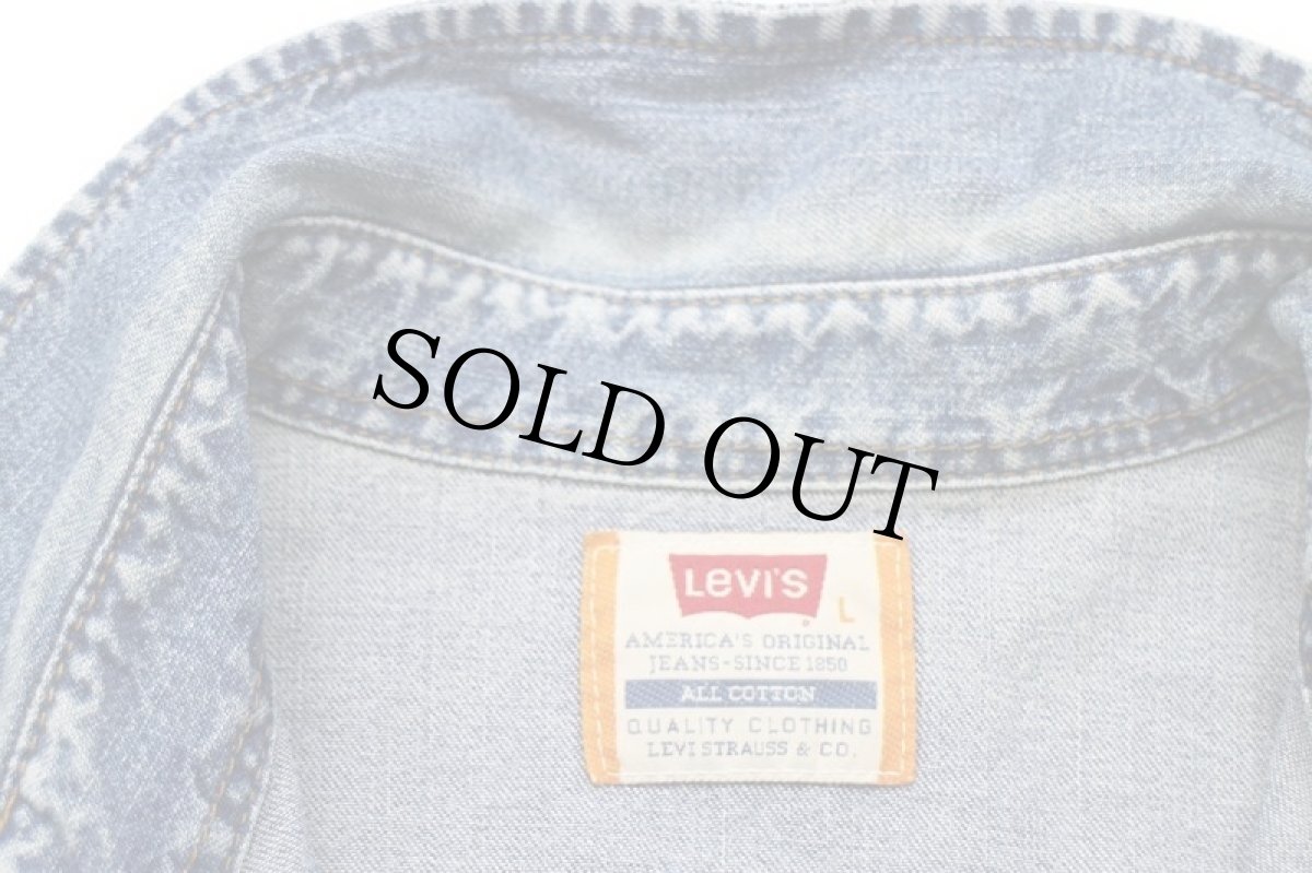 画像4: 90s Levi'sリーバイス デニム ウエスタンシャツ L★ユーロ (4)
