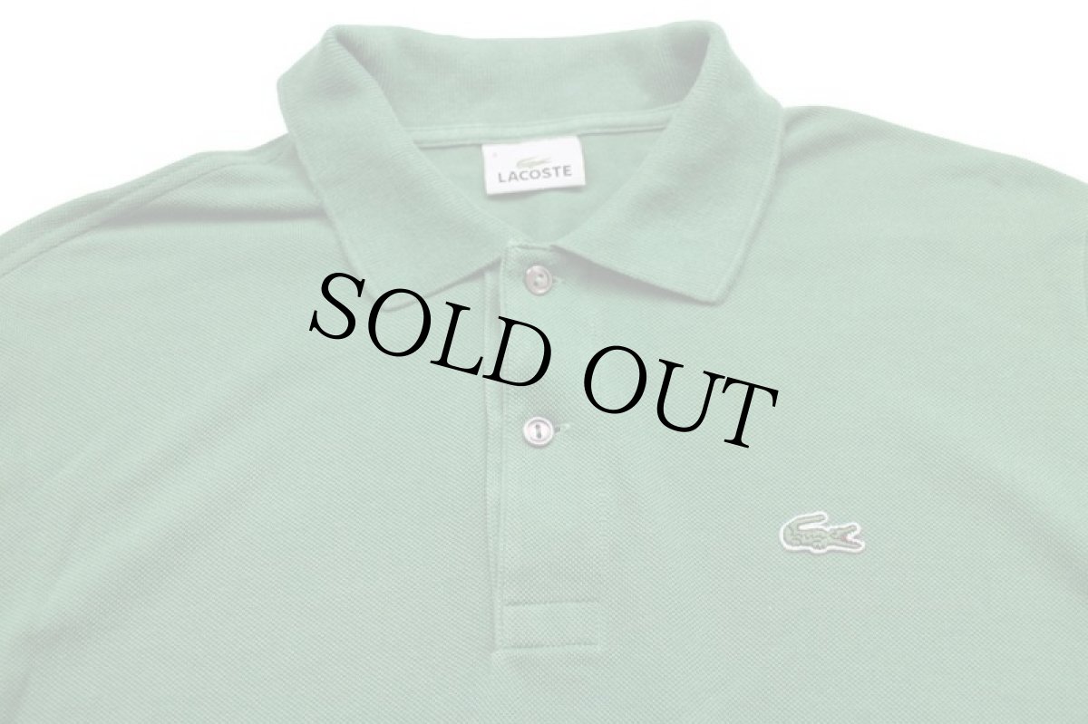 画像3: 90s LACOSTEラコステ ワンポイント コットン 鹿の子 長袖ポロシャツ 緑 4★88 (3)